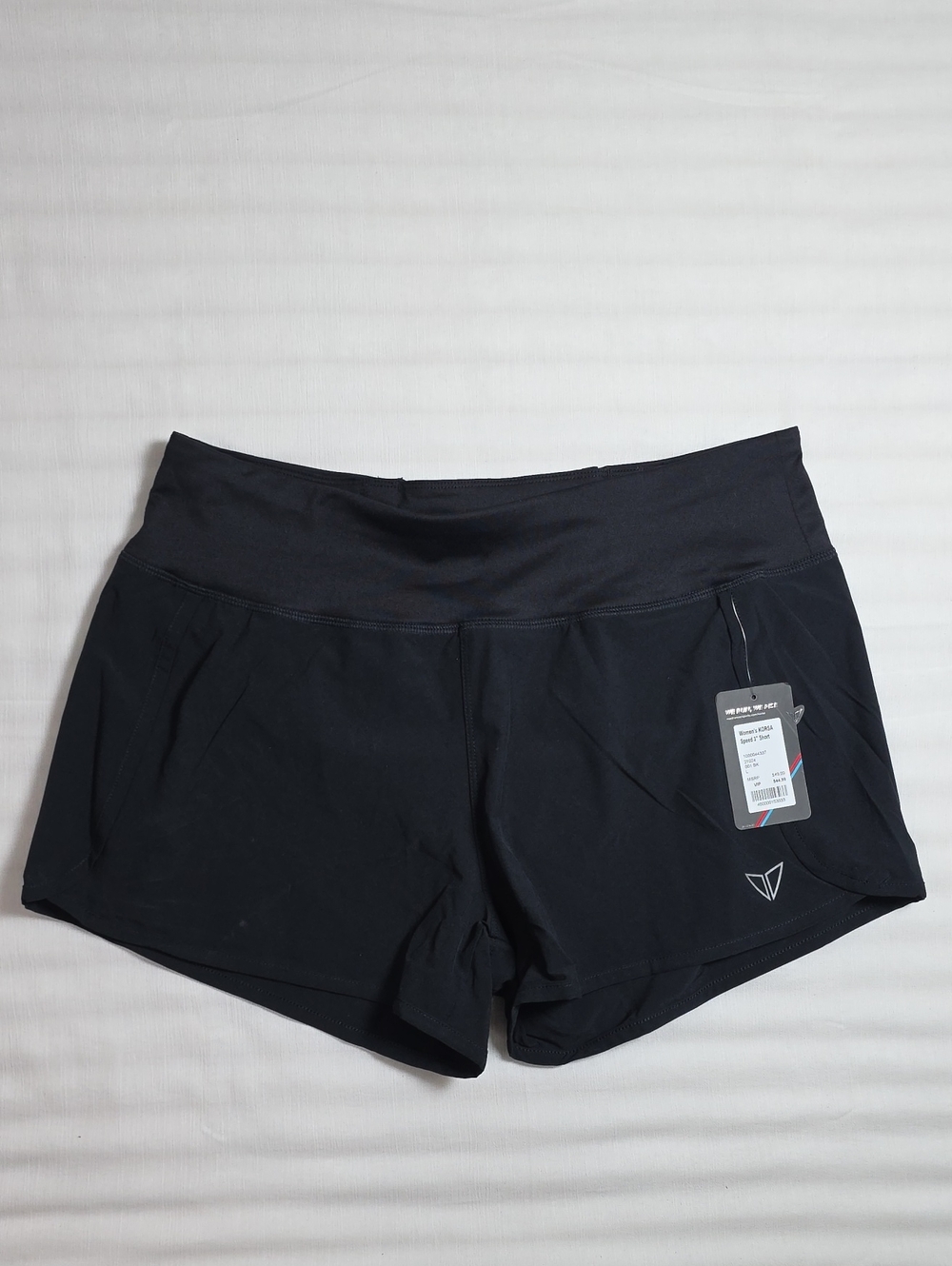 0732 Korsa Women's Black Athletic Shorts; Large
